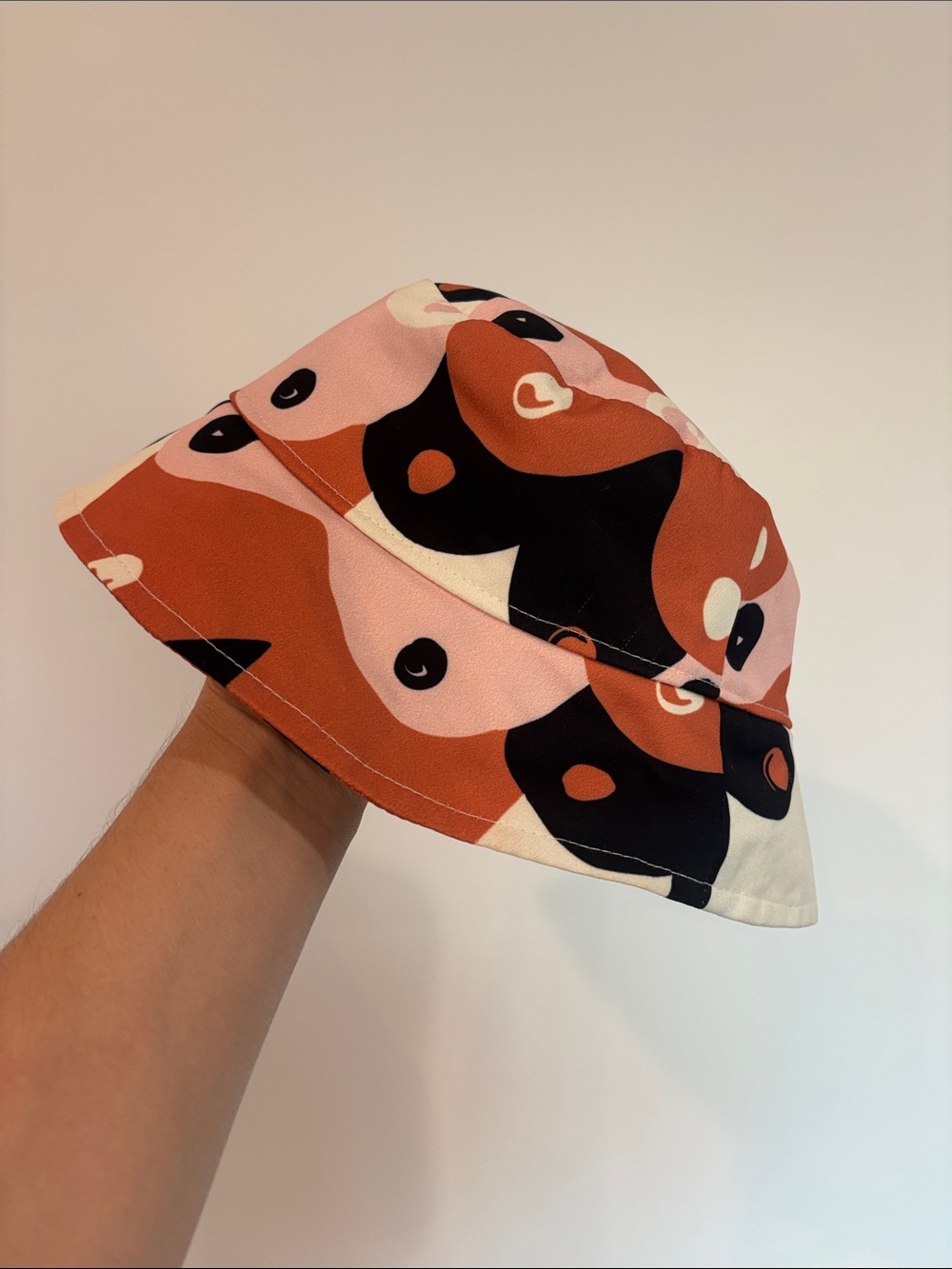 Dazey LA Boobie Pattern Bucket Hat - Pink, Rust, Black, Cream